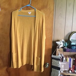 Mossimo Mustard Yellow Shaker Stitch Cardigan